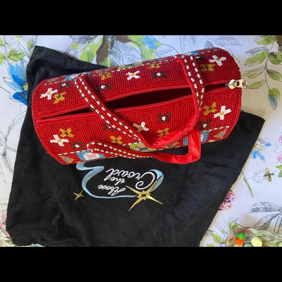 New Beautiful Beaded Red&Multicolor Purse! - Picture 3 of 5